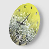 Grande Horloge Ronde Yellow Sparkling Dew on Dandelion (Angle)