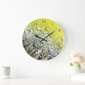 Grande Horloge Ronde Yellow Sparkling Dew on Dandelion (Maison)