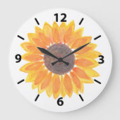 Grande Horloge Ronde Yellow Sunflower Large Clock (Recto)