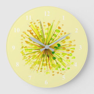 Grande Horloge Ronde Yellow wildflower dandelion watercolor flower