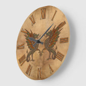 Grande Horloge Ronde Yes Old Medieval Dragon Design (Angle)