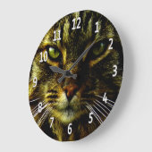 Grande Horloge Ronde Yeux de chat Hypnotisant photo encadrée (Angle)