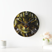 Grande Horloge Ronde Yeux de chat Hypnotisant photo encadrée (Maison)