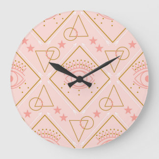 Grande Horloge Ronde Yeux en or rose : conception géométrique sans cout