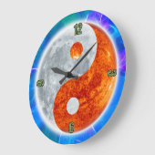 Grande Horloge Ronde Yin & Yang Asian sign for Balance Wall Clock (Angle)