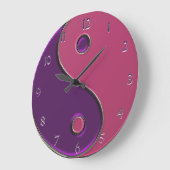 Grande Horloge Ronde Yin Yang Clock in Purple and Pink (Angle)