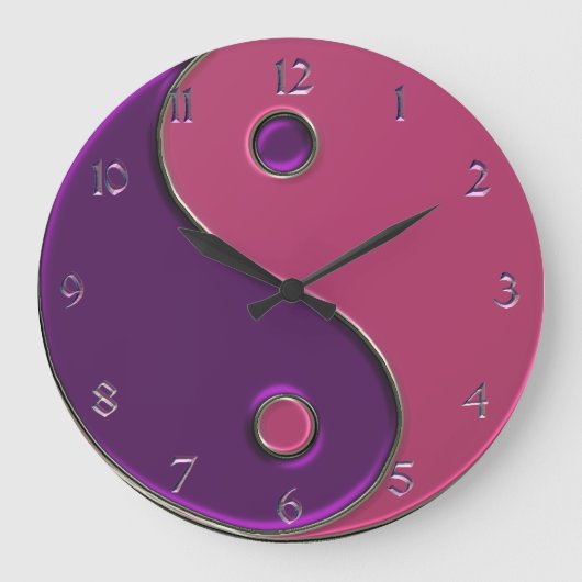 Grande Horloge Ronde Yin Yang Clock in Purple and Pink (Recto)