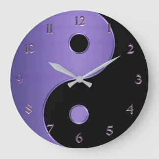 Grande Horloge Ronde Yin Yang in Lavender Purple and Black