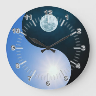 Grande Horloge Ronde Yin yang jour et nuit