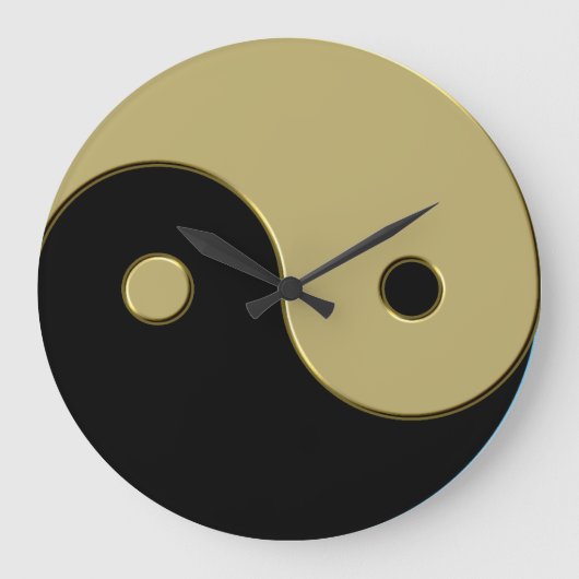 Grande Horloge Ronde yin yang noir et or (Recto)