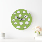 Grande Horloge Ronde Yoga Sheep : Whimsical Sketch Fun. (Maison)
