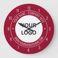 Your Logo Name Info Colors Promoteur Wall Clock