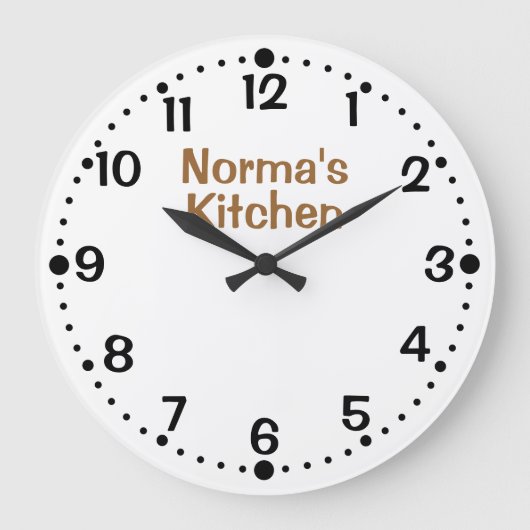 Grande Horloge Ronde Your Name Plain Personalized Kitchen Clock Custom (Recto)