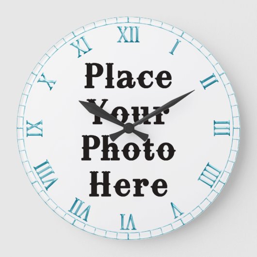 Grande Horloge Ronde Your Photo Here Wall Clock (Recto)