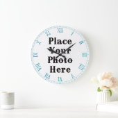 Grande Horloge Ronde Your Photo Here Wall Clock (Maison)