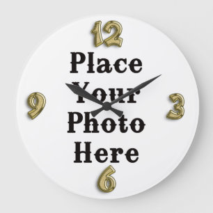 Grande Horloge Ronde Your Photo Here Wall Clock