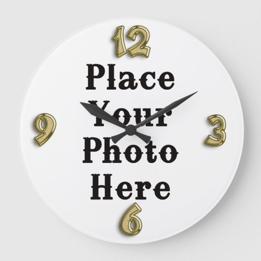 Grande Horloge Ronde Your Photo Here Wall Clock (Recto)