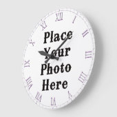 Grande Horloge Ronde Your Photo Here Wall Clock (Angle)