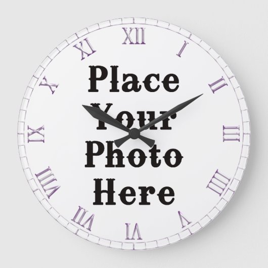 Grande Horloge Ronde Your Photo Here Wall Clock (Recto)