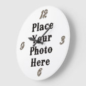 Grande Horloge Ronde Your Photo Here Wall Clock (Angle)
