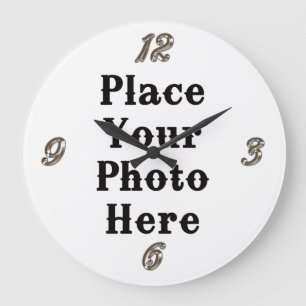Grande Horloge Ronde Your Photo Here Wall Clock