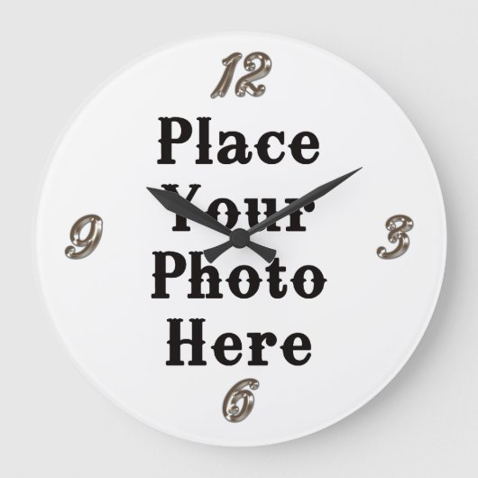 Grande Horloge Ronde Your Photo Here Wall Clock (Recto)