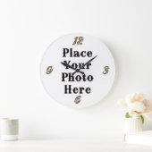 Grande Horloge Ronde Your Photo Here Wall Clock (Maison)