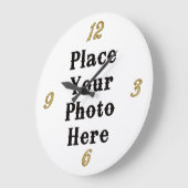 Grande Horloge Ronde Your Photo Here Wall Clock (Angle)