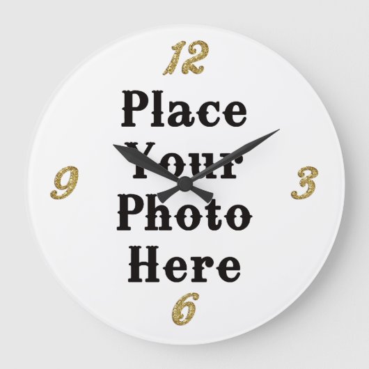 Grande Horloge Ronde Your Photo Here Wall Clock (Recto)