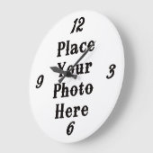 Grande Horloge Ronde Your Photo Here Wall Clock (Angle)