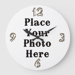 Grande Horloge Ronde Your Photo Here Wall Clock