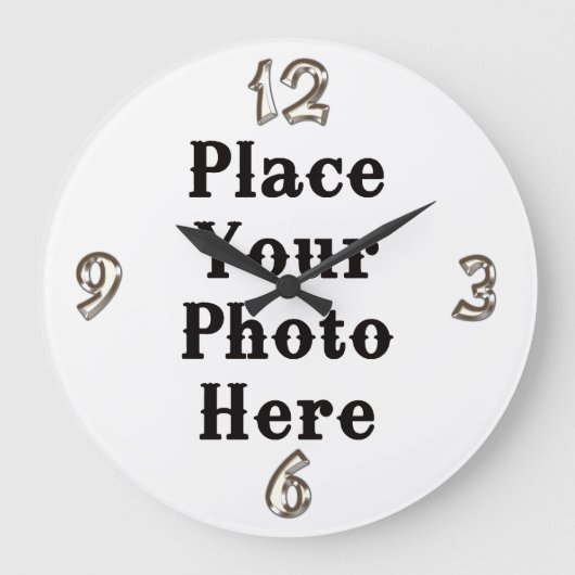 Grande Horloge Ronde Your Photo Here Wall Clock (Recto)