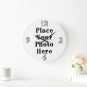 Grande Horloge Ronde Your Photo Here Wall Clock (Maison)