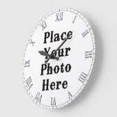 Grande Horloge Ronde Your Photo Here Wall Clock (Angle)