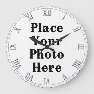 Grande Horloge Ronde Your Photo Here Wall Clock