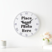 Grande Horloge Ronde Your Photo Here Wall Clock (Maison)