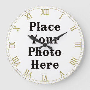 Grande Horloge Ronde Your Photo Here Wall Clock