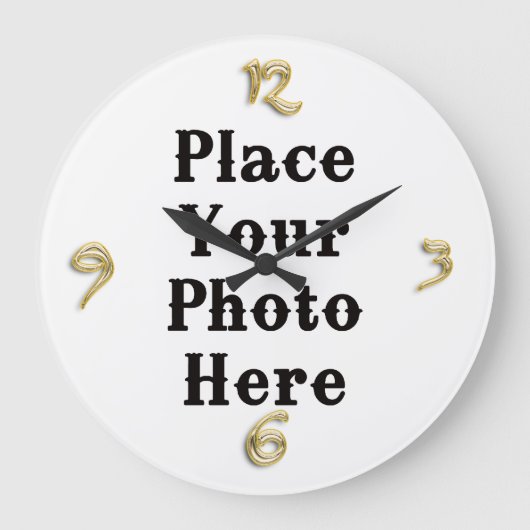 Grande Horloge Ronde Your Photo Here Wall Clock (Recto)