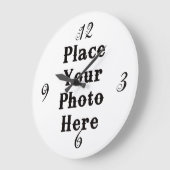 Grande Horloge Ronde Your Photo Here Wall Clock (Angle)