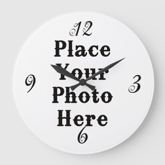 Grande Horloge Ronde Your Photo Here Wall Clock (Recto)