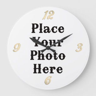 Grande Horloge Ronde Your Photo Here Wall Clock