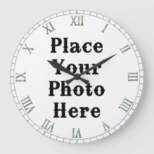 Grande Horloge Ronde Your Photo Here Wall Clock