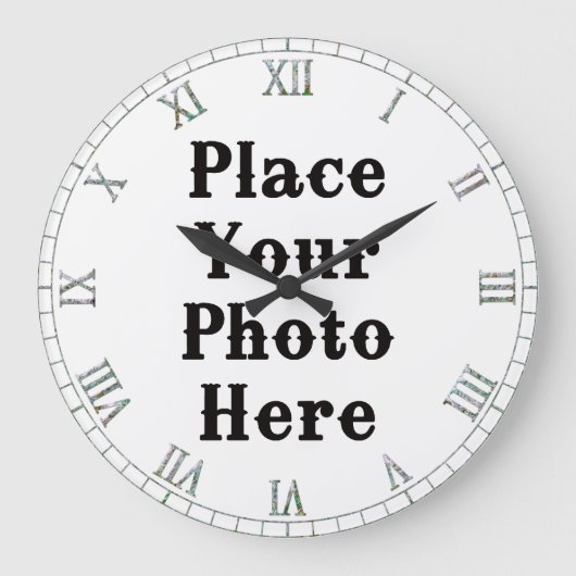 Grande Horloge Ronde Your Photo Here Wall Clock (Recto)