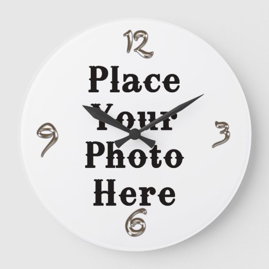 Grande Horloge Ronde Your Photo Here Wall Clock (Recto)