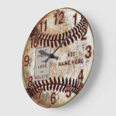 Grande Horloge Ronde Your Photo, Logo Personalized Baseball Wall Clock (Angle)