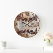 Grande Horloge Ronde Your Photo, Logo Personalized Baseball Wall Clock (Maison)