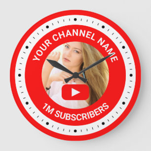 Grande Horloge Ronde Youtube Channel Photo personnalisée Youtuber Cadea