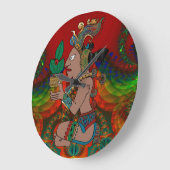 Grande Horloge Ronde Yucatan Mexicano psychédélique Visiones (Angle)