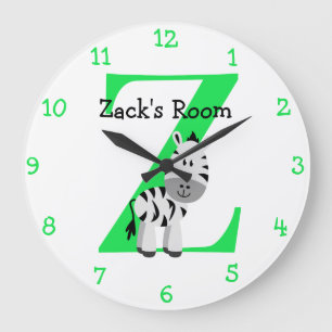 Grande Horloge Ronde Z est pour la chambre Zebra et Zack-Child's