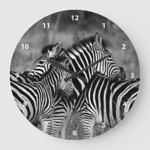 Grande Horloge Ronde Zebra Family